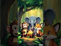 🐘🦊🐒 जंगल के तीन दोस्त और खजाने की खोज | Elephant, Fox &amp; Monkey Friendship Story #viral #cuteanimals