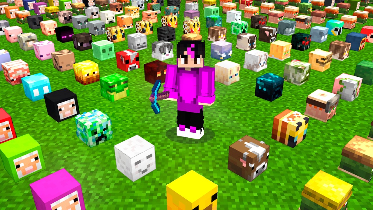 Conseguí TODAS las CABEZAS de MOBS en Minecraft