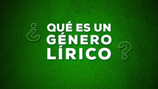 GÉNERO LÍRICO y sus ESPECIES