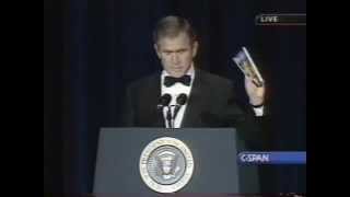 George W. Bush makes fun of his own grammar(Bushisms)