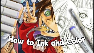 HOW TO INK & COLOR YOUR DRAWINGS (My Full Traditional Art Process)