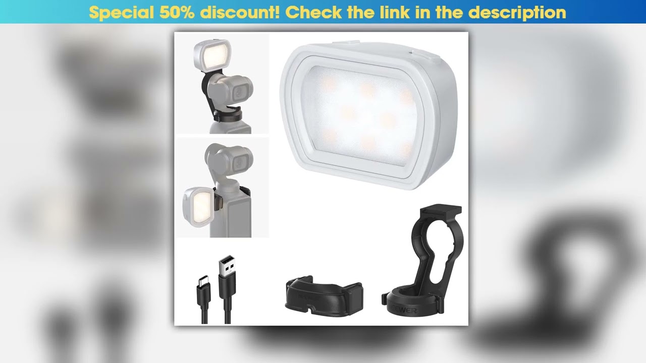 NEEWER Magnetic Light For DJI OSMO Pocket 3 Rechargeable Plastic Mini LED Fill Light Attachment