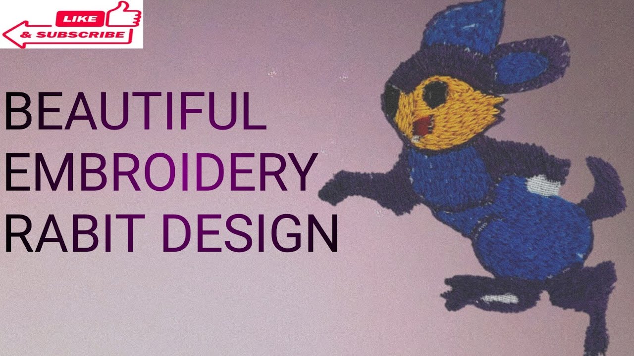 BEAUTIFUL EMBROIDERY RABIT DESIGN ! EMBROIDERY WORK ! HAND MADE CRAFT ...
