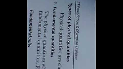 IIT FOUNDATION OLYMPIAD CLASS 9 MEASURMENT CHAPTER PART 1