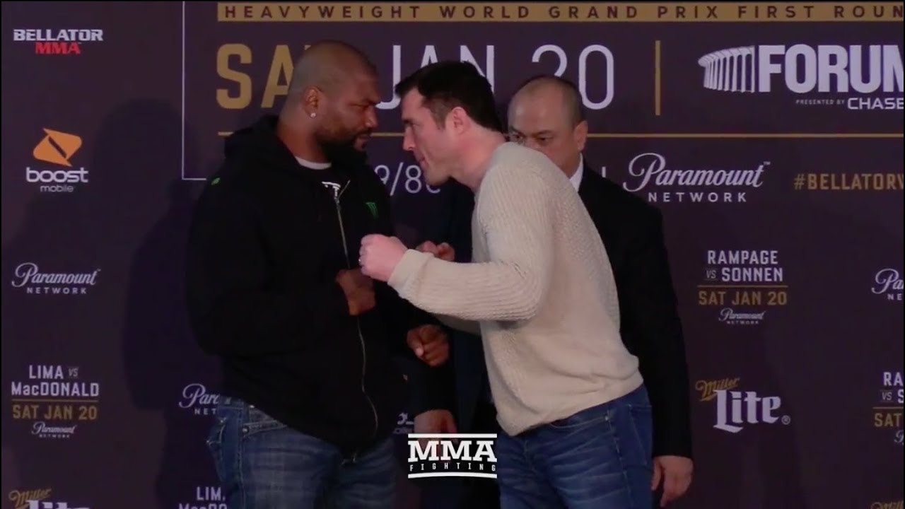 Bellator 192 Rampage Jackson vs. Chael Sonnen Staredown MMA Fighting
