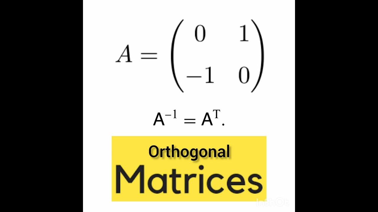 Orthogonal Matrix /Definition &Example/TN/12th Maths/Chapter1
