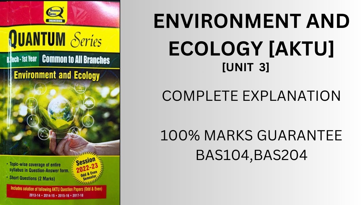 Environment and Ecology AKTU One Shot | Unit 3| Important Questions ...