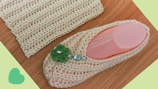 كروشيه جورب/ سليبر/ لكلوك/ سهل جدا/Chaussette/ pantoufle/ au crochet très facile