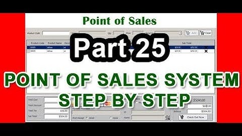 Point of sales step by step using VB.net part 25