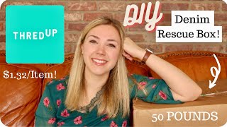 ThredUp DIY Denim Rescue Box! 50 POUNDS of Denim! Worth It!?