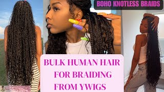 Boho Knotless Braids with Human Hair from @Ywigs  | How to Maintain Boho Knotless braids