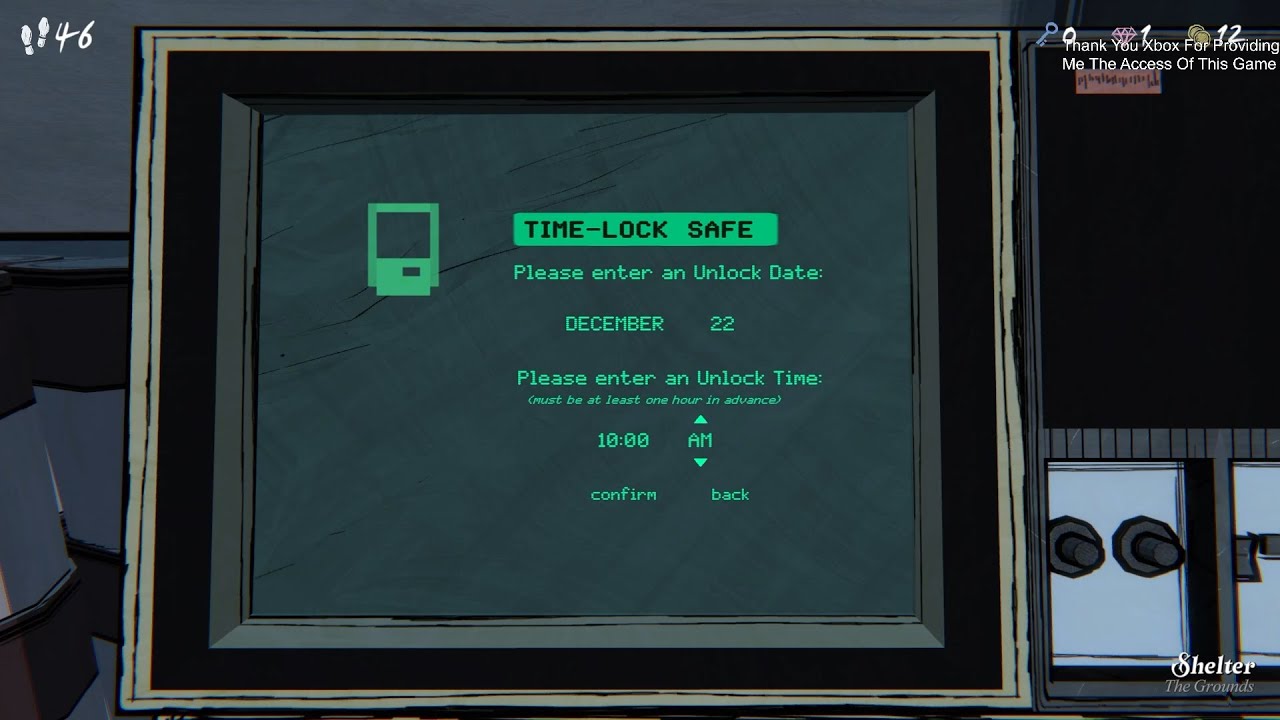 How to open time lock safe for shelter puzzle in Blue Prince (Day 45)