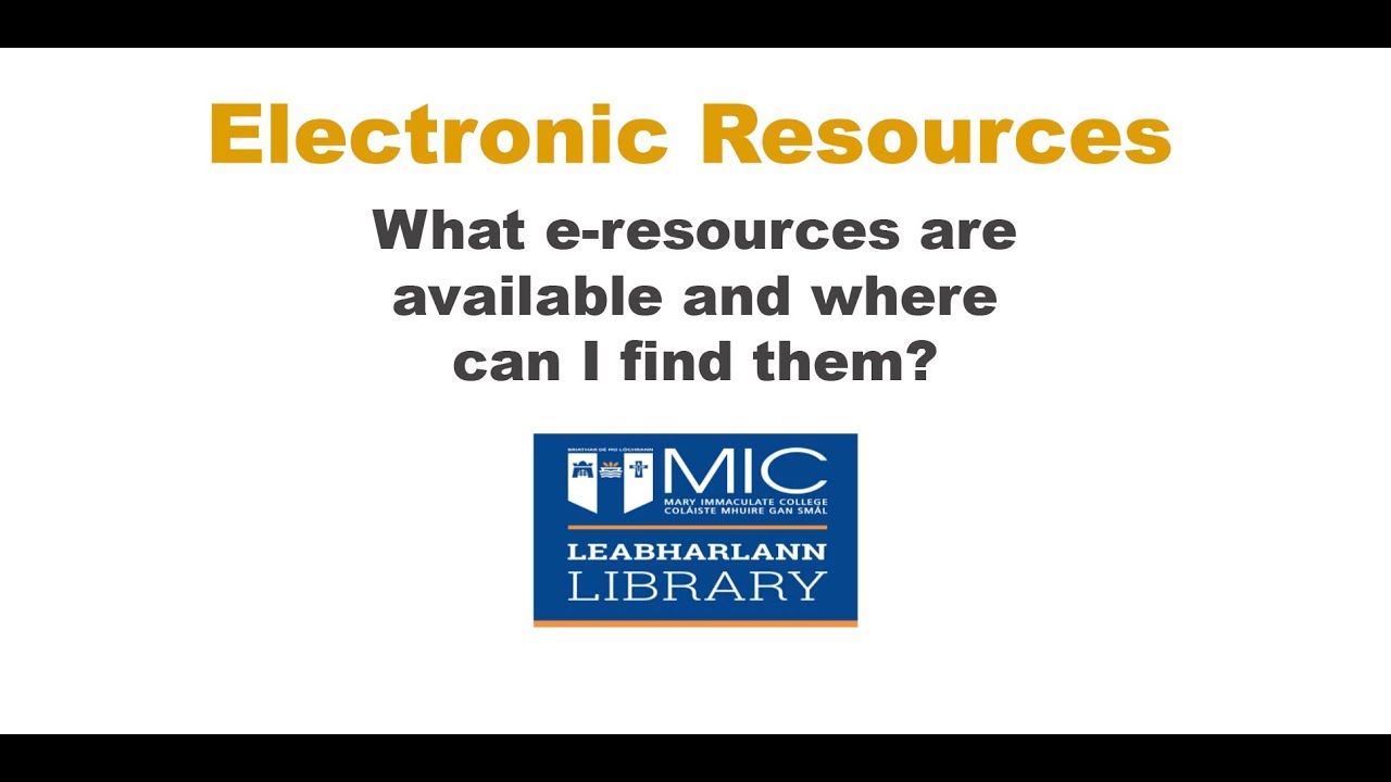 Electronic Resources YouTube