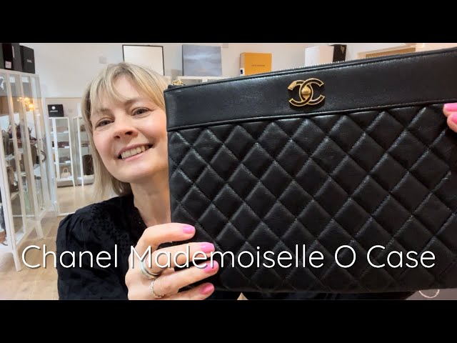 CHANEL Satin Quilted Small Chanel 19 Pouch Gray 1174806