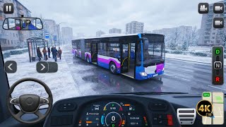Realistic Bus Driving Simulator In A Snowy City 🤠 screenshot 1