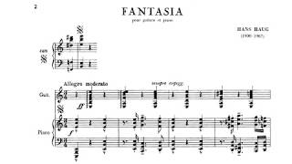 Hans Haug: Fantasia for Guitar and Piano (Score video)