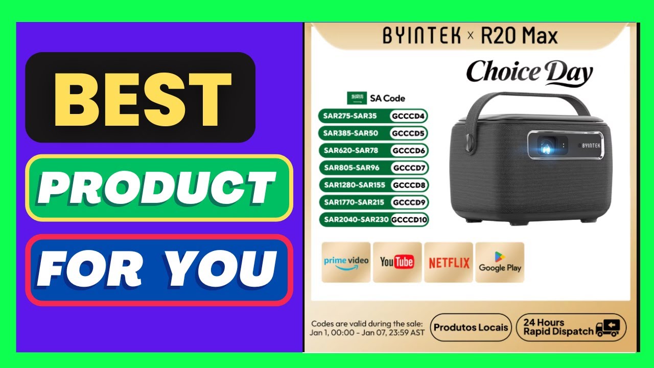 BYINTEK R20 Max Mini Projector 4K DLP Smart WiFi Android