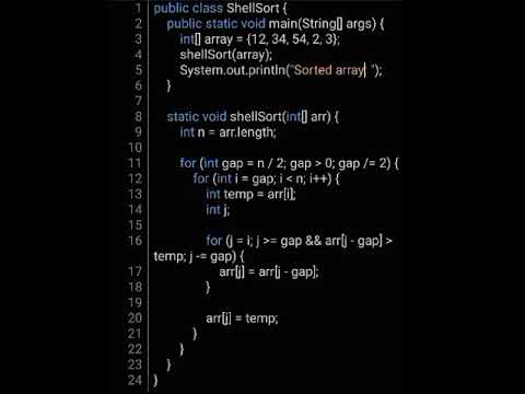 SHELL SORT TUTORIAL