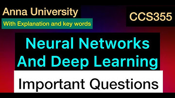 Neural Networks And Deep Learning | Important Questions | Anna University | Tamil