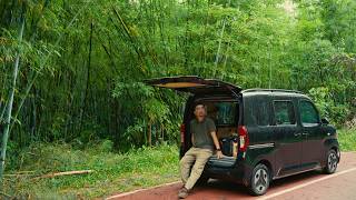 Rainy Bamboo Forest Car Camping | Cooking Shunde‘s Famous Mo’s Chicken Hot Pot (Herbal) 🌧️ 4K