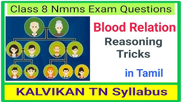Class 8 Nmms Exam Questions in Tamil / Blood Reasoning Tricks / Nmms 2024 / kalvikanTNsyllabus