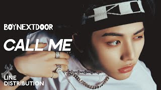 Boynextdoor  Call Me  Line Distribution