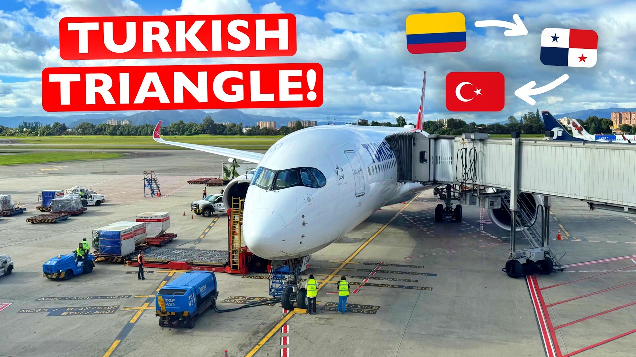 Colombia–Panama TRIANGLE ROUTE! Turkish Airlines A350 Economy