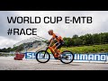 Racing the world cup emtb on a car circuit in france 
