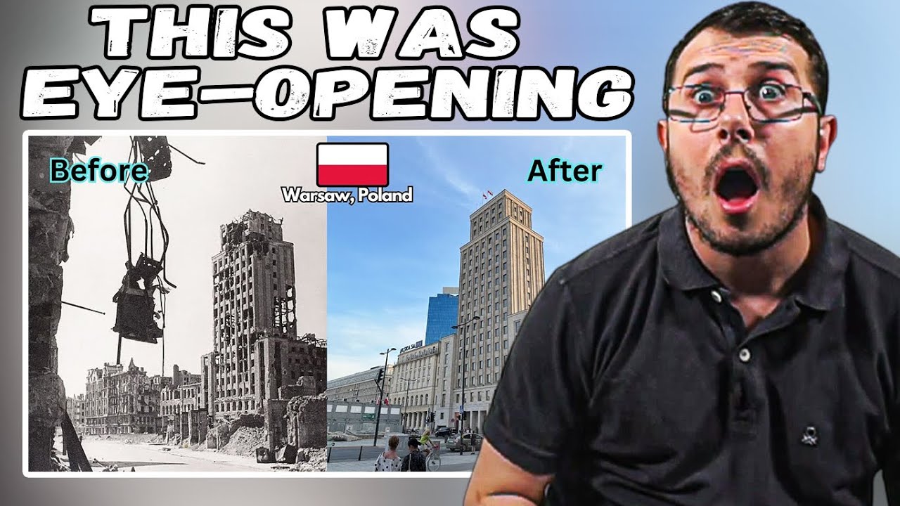 Warsaw Poland After WW2 (1945 vs 2024) Reaction