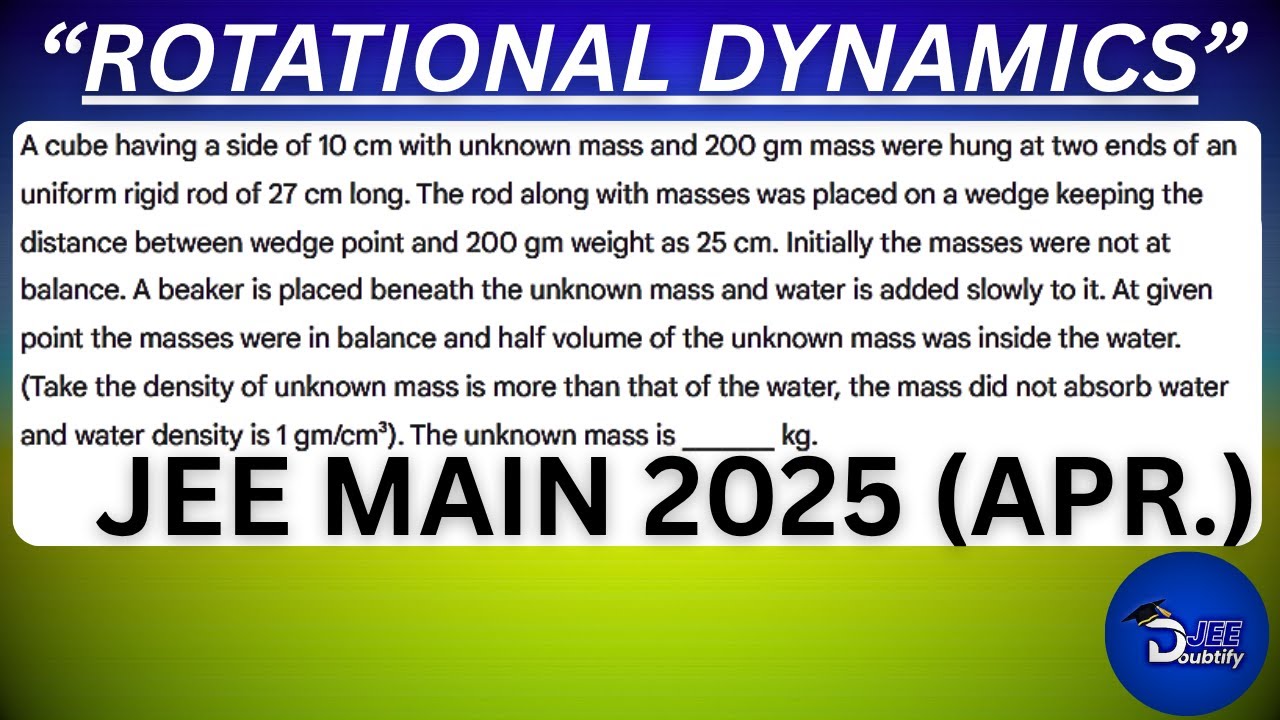 A cube having a side of 10 cm with unknown mass and 200 gm mass were hung at two...| Doubtify JEE