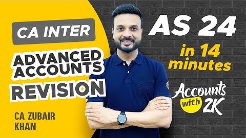 Quick Revision of AS 24: Discontinuing Operation | CA Inter Advanced Accounts | CA Zubair Khan