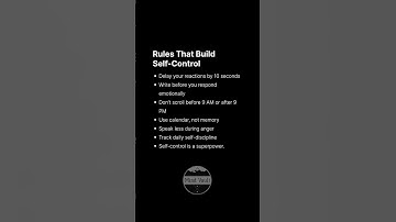 Rules That Build Self-Control
