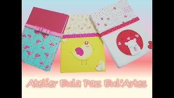 Como fazer Capa de caderno em E.V.A com tecido