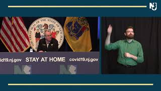 ASL TRANSLATION: Governor Phil Murphy holds a coronavirus briefing in Trenton on May 15, 2020.