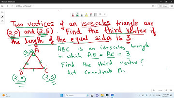 Two vertices of an isosceles triangle are (2,0) and (2,5). Find the third vertex of the length of