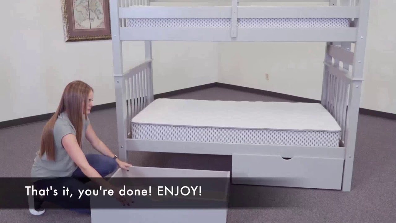 BK981EL Full over Full Bunk Bed with Under Bed Drawers