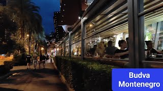 Budva at night after the rain...lights of restaurants, cafes