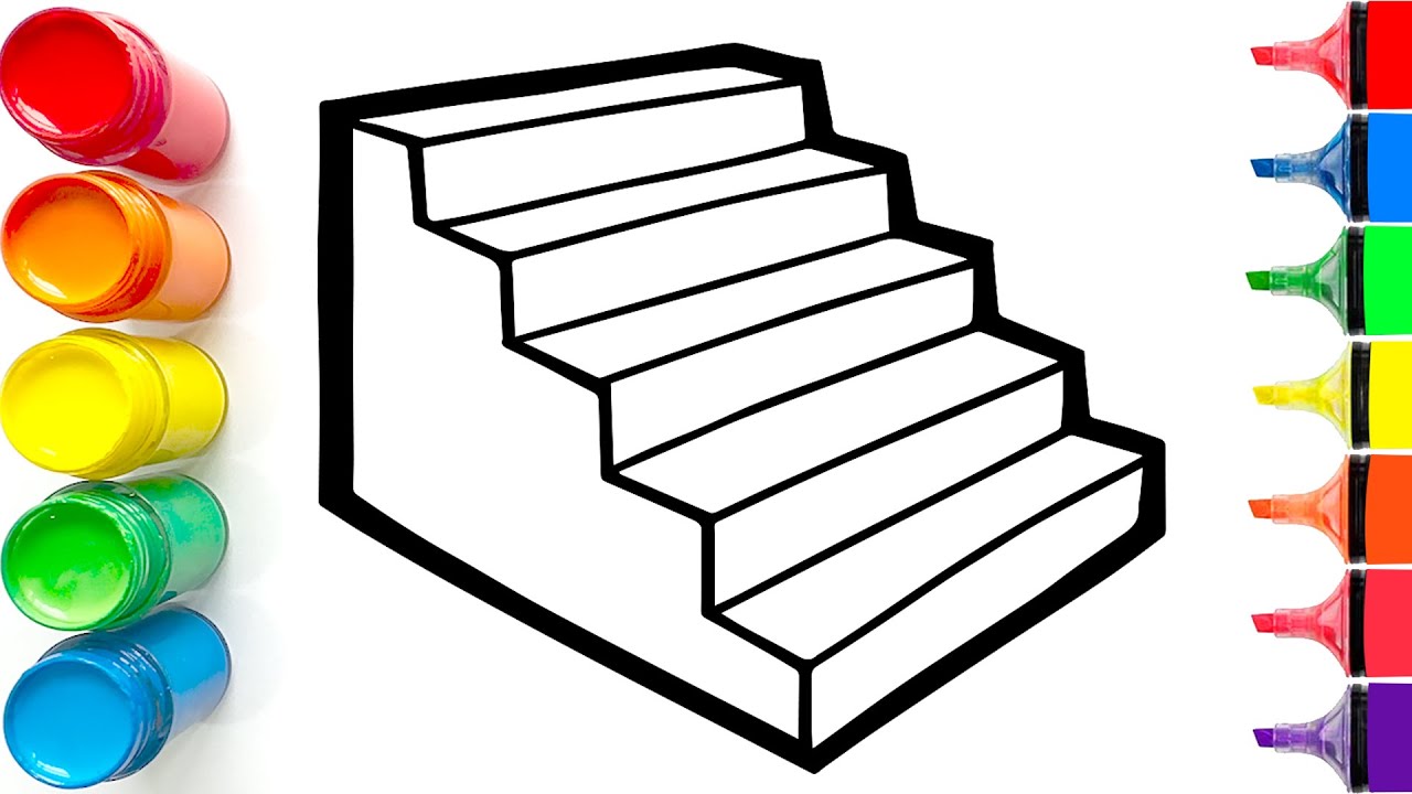 How to Draw a Staircase | Easy Step by Step Tutorial for Beginners ...