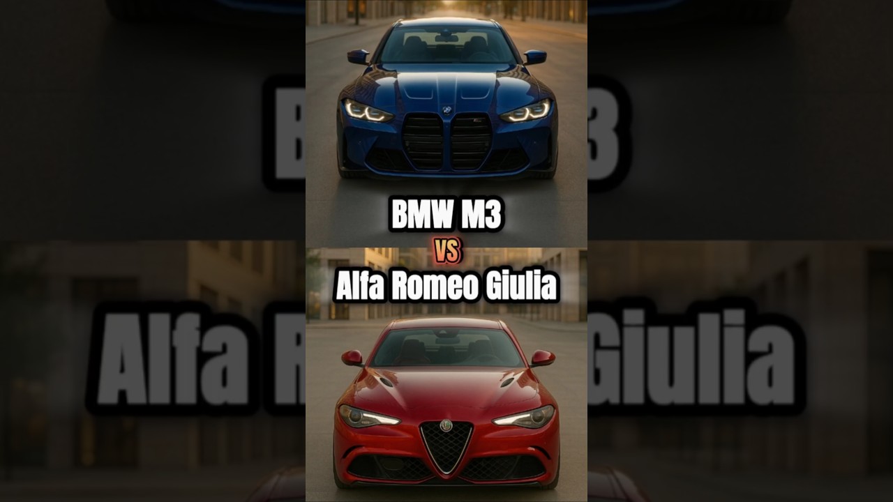 BMW M3 vs Alfa Romeo Giulia Quadrifoglio🔥| Ultimate Sports Car Comparison 2025!