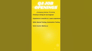 QA JOB OPENING FOR MANUAL TESTING  #automation #education #automationtesting #selenium #manualtester
