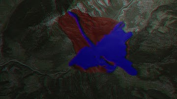 Prehistoric Tschirgant Rock Avalanche | Anaglyph animation of r.avaflow simulation