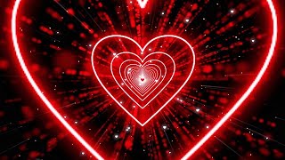 Neon Lights Love Heart Tunnel❤️Red Heart Background | Neon Heart Tunnel Loop [10 Hours]