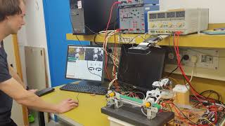 Robotic arm and conveyor controlled by PC  with image processing.