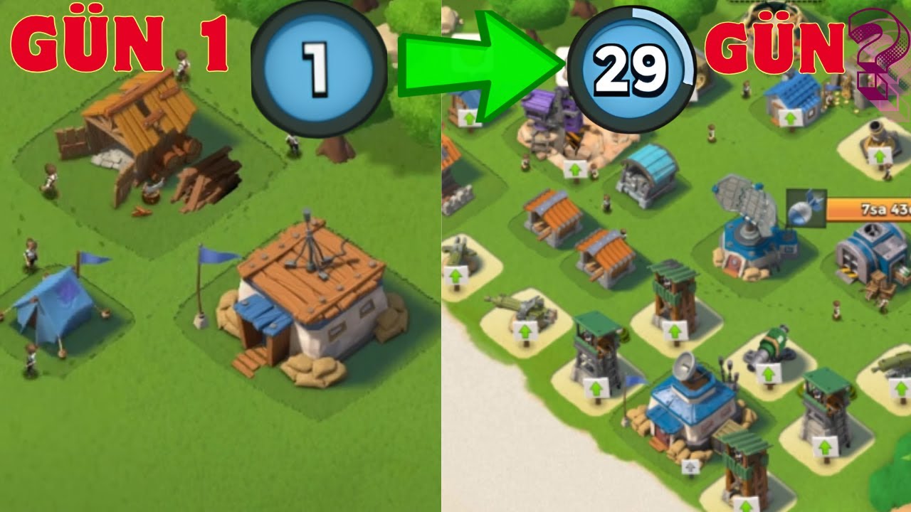 30 GÜN BOYUNCA 0 DAN NE KADAR GELİŞTİM ? (Sıfırdan Boom Beach) Boom Beach Türkçe