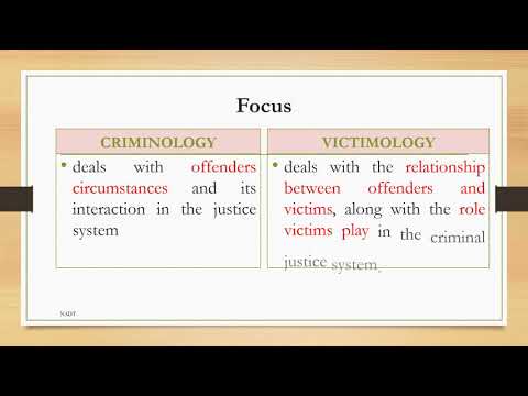 THE DIFFERENCE BETWEEN CRIMINOLOGY AND VICTIMOLOGY