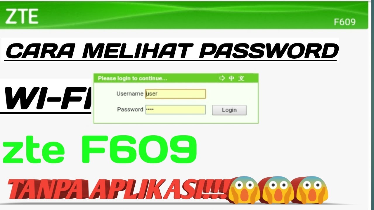 Cara melihat password WiFi ZTE F609 - YouTube