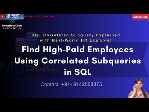 SQL in Telugu - Find Employees Earning More Than Their Department Average Using Correlated Subquery