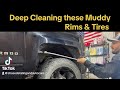 Deep Cleaning these Muddy Rims &amp; Tires. #cardetailling #cleancar #muddy #detailing