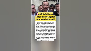 Jejak Digital Rismon Sianipar dan Roy Suryo soal Ijazah Jokowi Diusut Polisi