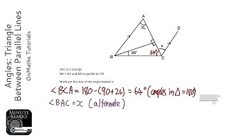Angles: Triangle Between Parallel Lines (Grade 4) - OnMaths GCSE Maths Revision